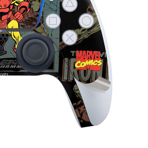 Marvel Classic Comics Iron Man Action Vintage PS5 Controller Skin